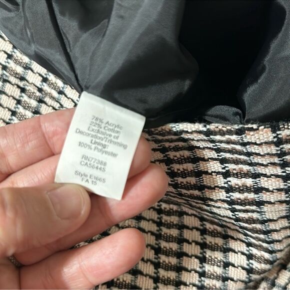 J. Crew 4 Blush Pink Ivory Black Fringe Detail Tweed Mini Pencil Skirt - Picture 10 of 13